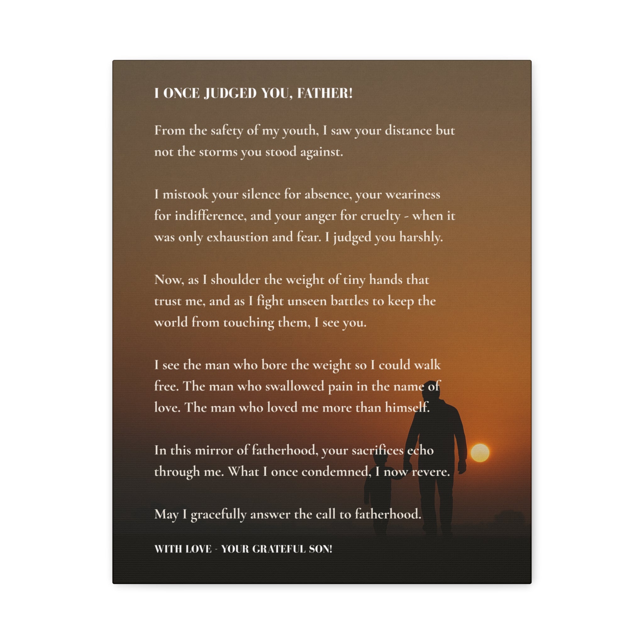 I Once Judged You, Father.